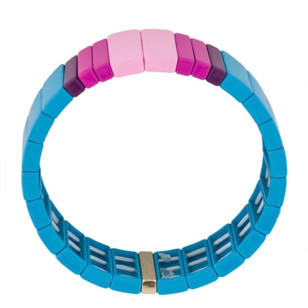 Authentic Roxanne Assoulin Line x Line Enamel Stretch Bracelet. Fun! - Picture 2 of 4